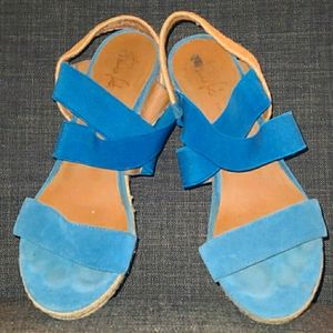 Franco Sarto Turquoise Wedge Sandals
